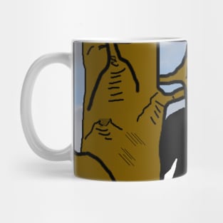 Cute Tuxedo Cat sitting in the tree  Copyright TeAnne Mug